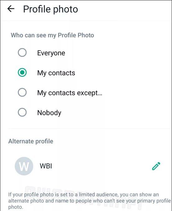 whatsapp alternate profile